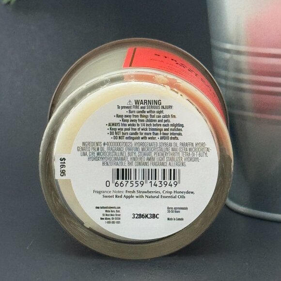 BBW Strawberry Melon White Barn Bath & Body Works Single Wick Candle - Picture 9 of 10